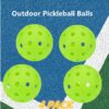 LED Light up Pickleball Ball, Glow in The Dark PickleBalls Balls, 4 Pack Pickleball-Balls Meet USAPA Requirement, 40 Holes Durable in/Outdoor Pickle Ball (Green)