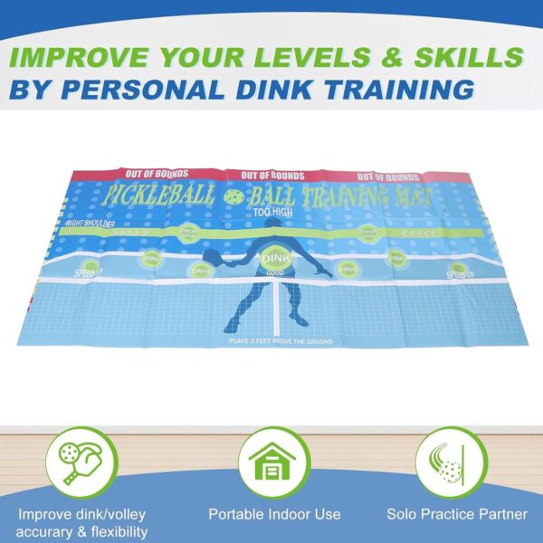 Luqeeg Pickleball Training Pad, Wall Mounted Pickleball Trainer, Portable Pickleball Practice Rebounder Training Aid, with Multiple Target Zones for Indoor and Outdoor Training Court