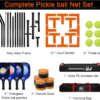 Pickleball Set with Net and Court Marker, 22 FT Regulation Size Pickleball Net System with Fiberglass Paddles Set of 4, Outdoor Pickleballs, Court Line Marker, Carry Bag for Driveway Backyards
