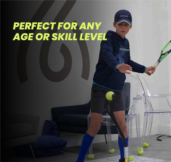 BILLIE JEAN KING'S Eye Coach Family Pickleball Simulator, Pickleball Training Aid, Works in As Little As 10 Sq Ft, Adjustable 32"–39" for Players of All Heights, Yellow and Black