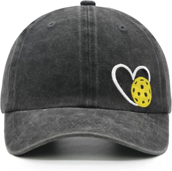 Pickleball Hat for Women Men, Adjustable Embroidered Heart Pickleball Baseball Cap