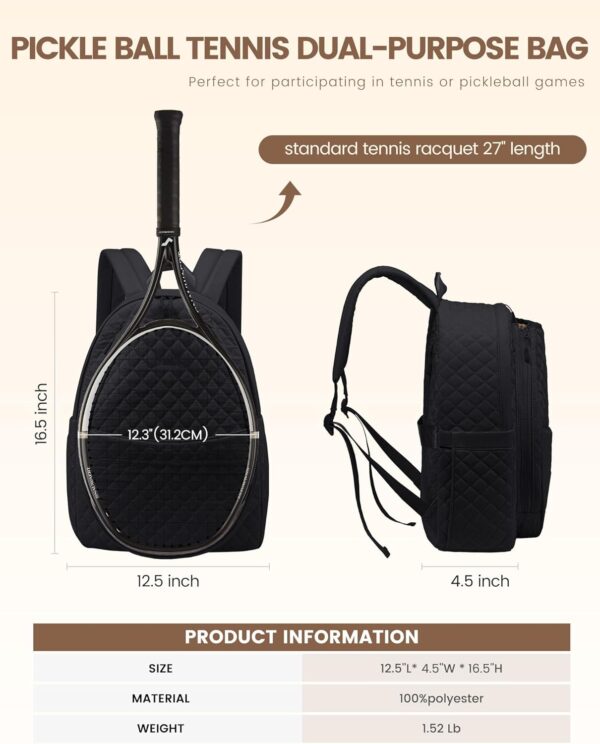 Sucipi Tennis Bags for Women, Quilted Tennis Racket Bag Backpack for Tennis Racquet, Pickleball Paddles, Badminton