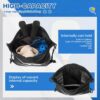 suwasp Black Drawstring Backpack Pickleball Bag for Women, Waterproof Drawstring Gym Bag for Men, Pickleball Paddles String Bag Sackpack for Sport