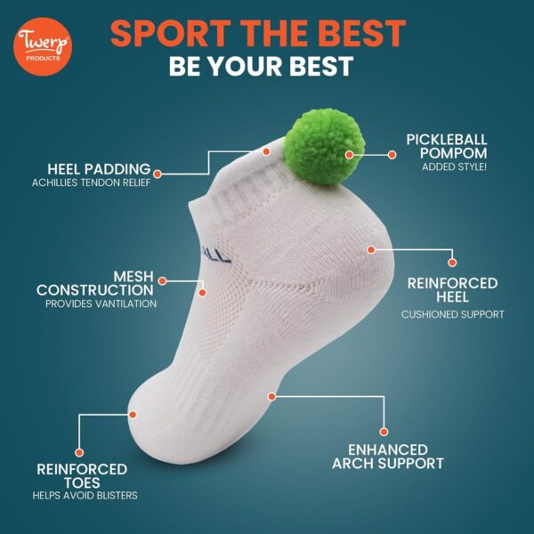 Twerp Pickleball Socks for Women - Novelty Pickle Ball Clothing - Fun Pickleball Gift for Women