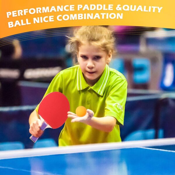 Outus 4 Pack Portable Table Tennis Set Table Tennis Paddle Kit 8 Table Tennis Paddles and 12 Balls Table Tennis Racket Player Set for Starter Indoor Outdoor