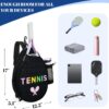 Tennis Bags for Women Girl, Tennis Sling Crossbody Backpack, Water Resistant Tennis Bag for Pickleball, Tennis, Racketball (Black)