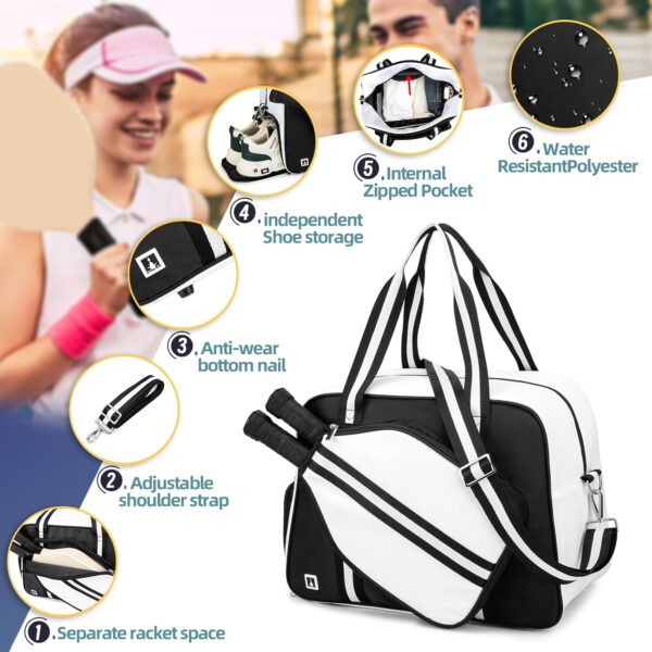 Pickleball Bag, Pickleball Bags with Shoe Compartment for Women and Men，Pickleball Paddle Bag Large Capacity can Hand-Carried or Crossbody