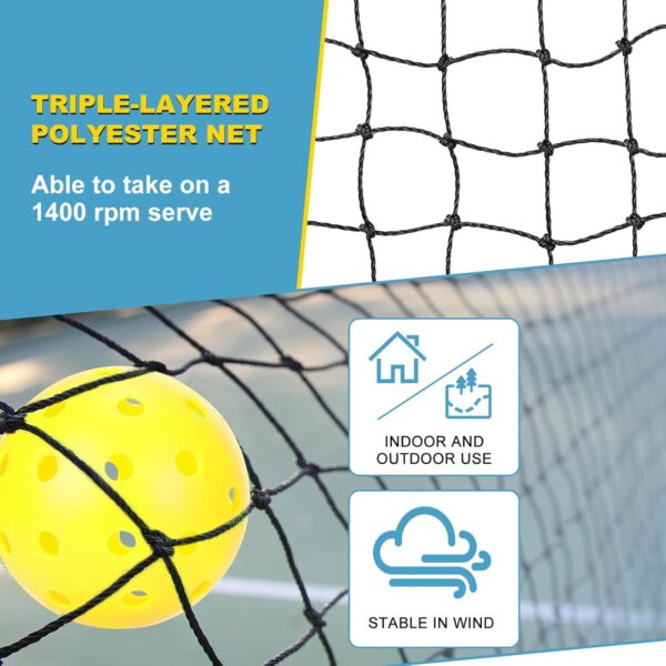 Pickleball Net with Wheels, Portable 2-in-1 Pickle Ball Net with Ball Collector,22FT Regulation Size & 11FT Half Court Size, Carry Bag, Steady Metal Frame for Outdoor Indoor Driveway