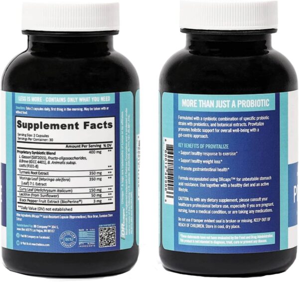 BB Company Provitalize | Probiotics for Women, Menopause | Joint Support, Sexy Midsection Curves, Digestive Health, Menopause Bloat | Turmeric Curcumin Moringa | Packaging Vary | 60 Ct