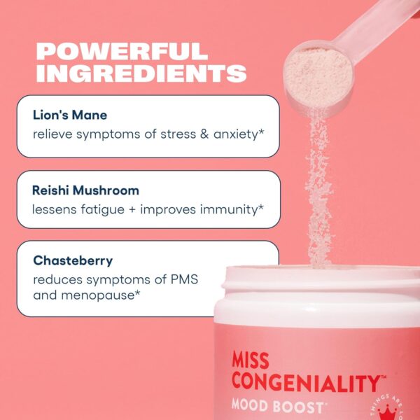Love Sweat Fitness Mood Boost Powder | Miss Congeniality Vanilla Blend | Improves Focus, Elevates Mood, Lower Stress, Fights Fatigue | No Sugar, Vegan, Gluten Free, Non-GMO | 28 Servings