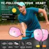 YC DGYCASI Pickleball Paddles Set of 2, 2025 USAPA Approved Fiberglass Pickleball Set, Lightweight Pickle Ball Rackets 2 Pack, 2 Outdoor Pickleball Balls, 2 Indoor Balls, 1 Bag, Pink