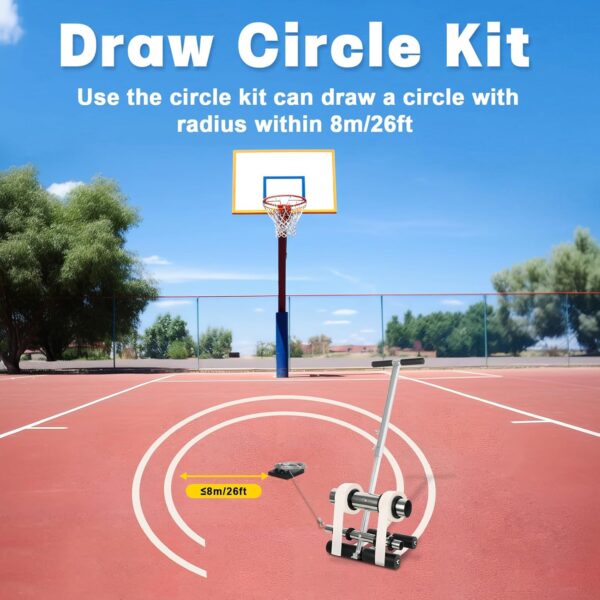 SOKO Playing Field Line Striping Machines, with Drawing Circle Kit Basketball Court Marking Kit, Adjustable Parking Lot Striping Machine Lane Marking Applicator for Concrete, Asphalt, Road Warning