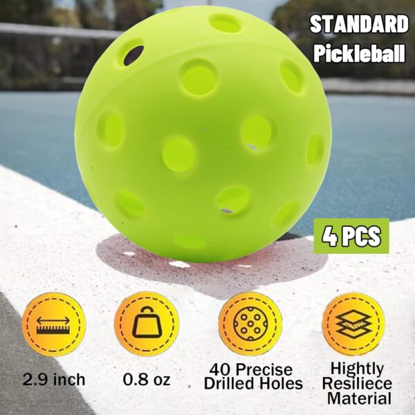Pickleball Balls, USAPA Approved 40 Holes Outdoor Pickleball Balls, High Elasticity & Durable Paddle Balls for All Style Pickleball Paddles