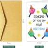 Chenive Funny Pickleball Birthday Card for Men Women, Hilarious Sport Themed Birthday Pun Card for Him Her, Dinking Of You On Your Birthday