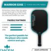 Diadem Warrior Edge Pickleball Paddles | Etched Carbon Face for Max Spin, 16mm Aero Guard, Comfort Max Grip, 16mm Honeycomb Core, Midweight 8oz | Indoor/Outdoor | USAPA Approved