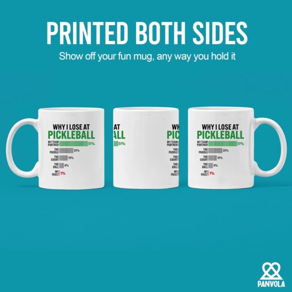 Why I Lose at Pickleball Pickleball Gifts for Player Pickleball Lover Grandpa Grandma Mom DadNovelty Drinkware Ceramic Mug 11 oz White