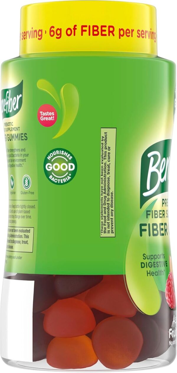 Benefiber Prebiotic Fiber Supplement Gummies for Digestive Health, Assorted Fruit Flavor - 81 Count