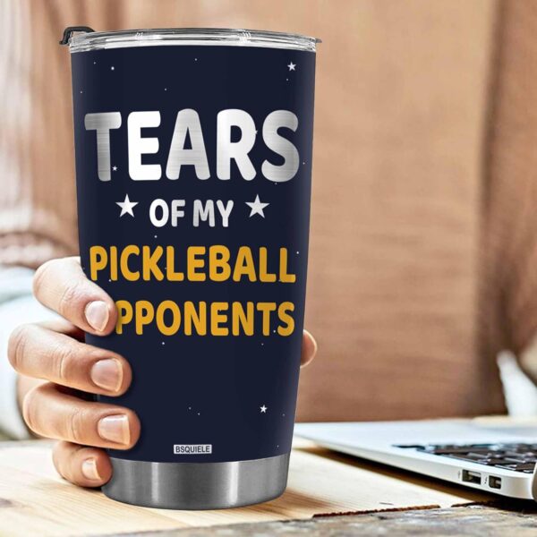 BSQUIELE Tears of My Pickleball Opponents Tumbler - Birthday Gift For Men - Sports Player Gifts - Stainless Steel Tumbler - Christmas, Fathers Day Gift For Dad, Husband, Brother - Pickleball Gifts