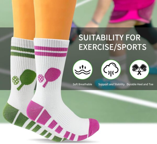 KOFULL Pickleball Gifts for Women and Men, Pickleball Accessories, Cotton Men's Novelty Socks 2 Pairs for Pickleball, Tennis