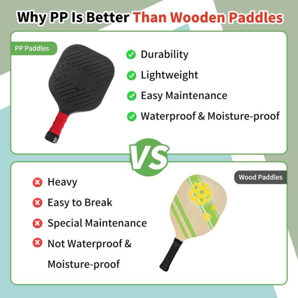 Waterproof Lightweight Pickleball Paddles Set of 2,Beach Pool Toys Fun Play Sport Game,Gift for Teenagers Kids Adults Beginner,Indoor Outdoor Activities
