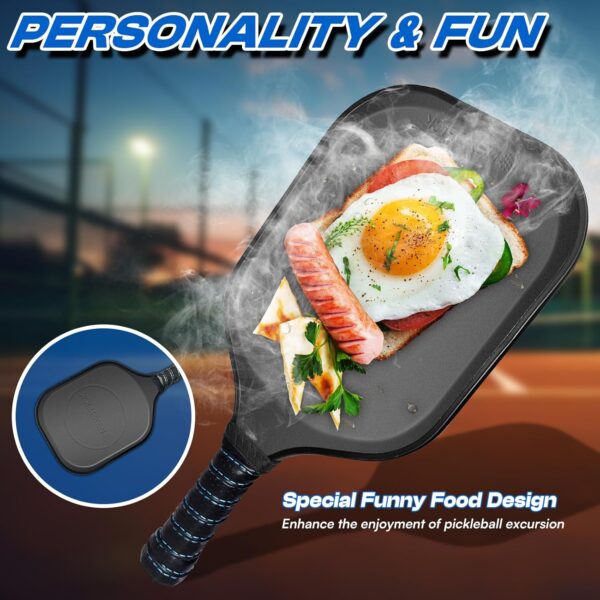Pickleball Paddles Set of 2, Funny Pickleball Set, Fiberglass Pickleball Paddles, Lightweight Pickle Ball Rackets 2 Pack, 16mm Honeycomb Core, 4 Indoor & Outdoor Pickleballs with Bag