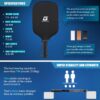 GARYE Pickleball Paddles, 16MM T700 Thermoformed Raw Carbon Fiber Pickleball Paddle, Great Grit & Spin, USAPA Approved PRO-XL Pickle Ball Rackets Set with Power, Control and Balance, 1 Cover