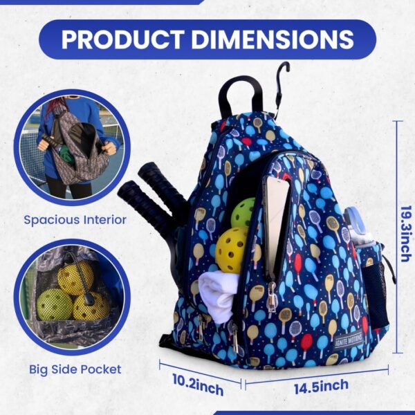 Pickleball Bag for Men & Women Pickleball Backpack - Adjustable Sling Bag/Crossbody with Fence Hook