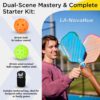Pickleball Paddles Set of 2 | LA-NovaHue USAPA Approved Paddle | PP Honeycomb & Carbon Fiber |Gradient edging design |Indoor/Outdoor games for adults and family | Portable Beginner pickle kit