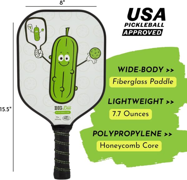 Big Dill Pickleball Paddle Set 2-Pack Pickleball Paddles with Outdoor Pickleball Balls, Paddle Covers & Carry Bag | Pickleball Paddles Set of 2 USAPA Approved