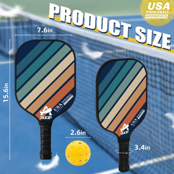 USAPA Approved Pickleball Paddle Set, Lightweight Fiberglass Surface Paddles Set of 2/ Wood Pickleball Paddle Set of 4 with Ergonomic Handle, Pickleball Racket with 4 Balls, 1 Bag & Accessories…