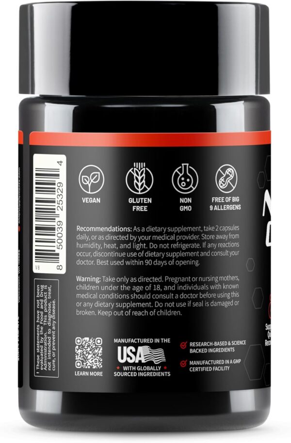 Snap Supplements Nitric Oxide Booster Supplement with L Arginine and L Citrulline Essential Amino Acids and Ginseng Root, Energy, Heart Health, Muscle Growth & Circulation Support, 60 Capsules