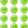 Navona 12 Pack Premium 40-Holes Green Outdoor Pickleball Balls, Meet USAPA Official Requirement, Perfectly Balanced, High Bounce True Flight, Durable Outdoor Pickleball Set