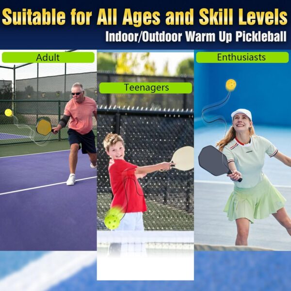 Pickleball Trainer - Continuous Rebound Ultimate Pickleball Drills Enhance Reaction Time & Hand-Eye Coordination - Ideal Gift for All Skill Levels (Paddle Not Included)