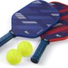 Reebok - Pickleball Set for 2 Players, Fiberglass Power Paddles with 13mm Polypropylene Core, Comfort Grip Handles, Aero Flight Balls, Ideal for Sports and Enthusiasts