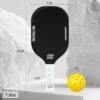 Pickleball Paddles Set of 2, Lightweight Polypropylene Honeycomb Core, Fiberglass Surface, Paddle Set with 2 Paddles 4 Balls 1 Carry Bag