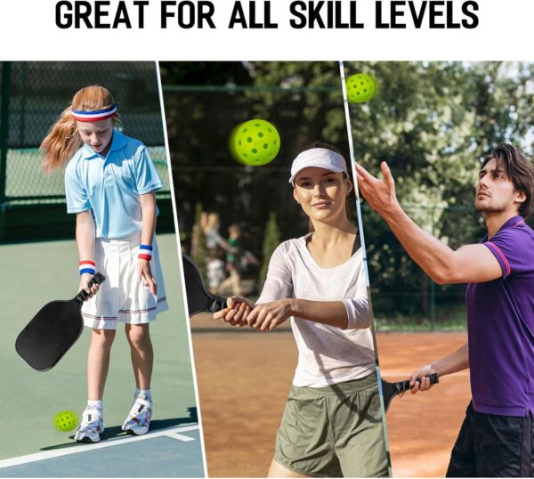 Pickleball Balls, 6 Packs 40 Holes Premium Outdoor Pickleball Balls with Great Bounce, Pickle Ball Accessories, Ideal for All Skill Levels