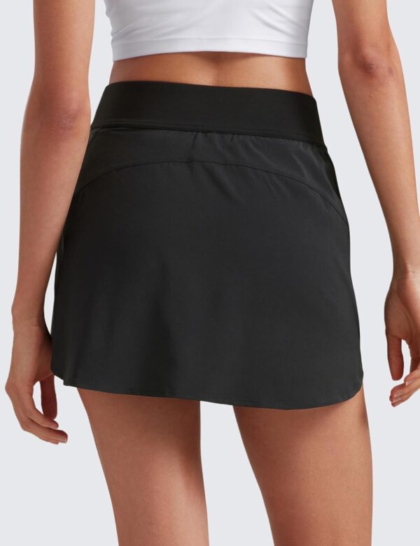 CRZ YOGA Dolphin Golf Skirts for Women A Line High Waisted Casual Athletic Mini Tennis Pickleball Skort with Zipper Pocket