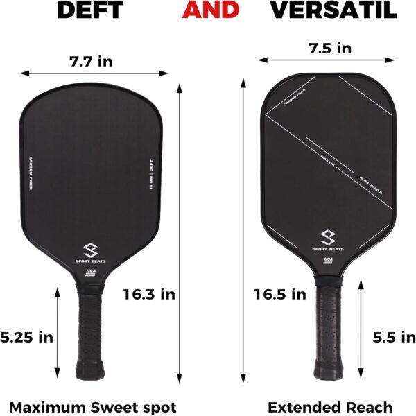Pickleball Paddles T700 Raw Carbon Fiber Set of 2 High Grade Professional Pickleball Paddles 16mm Honeycomb USAPA Approved