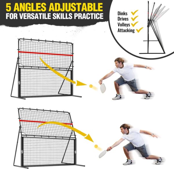 6x6FT Pickleball Rebound Net For Dinks Volleys Hits Training,Angle Adjustable Pickle ball Practice Rebounder Net For Outdoor Indoor Driveway Backyard,2 In 1 Pickleball Trainer For All Players