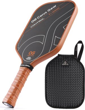 Pickleball Paddles Pro | 4-Layer T1000SC Raw Carbon Fiber Pickleball Paddle with 16MM Reinforced Polymer Honeycomb Core | Thermoformed Pickle Ball Racket | Max 3K Spin & Control | USAPA Approved