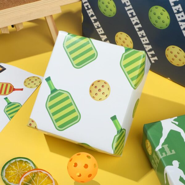 Pickleball Wrapping Paper 12 Sheets - Pickleball Gift Wrap - Sports Ball Gift Wrapping Paper - Pickleball Themed Gift Packing Paper for Pickleball Lovers,Pickleball Parties - 20"×28"