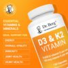 Dr. Berg Vitamin D3 K2 w/MCT Powder - Includes 10,000 IU of Vitamin D3, 100 mcg MK7 Vitamin K2, Purified Bile Salts, Zinc & Magnesium for Ultimate Absorption - K2 D3 Vitamin Supplement - 120 Capsule