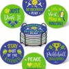 Pickleball Gifts for Women Men Pickleball Lovers 6Pcs Coasters for Drinks Absorbent Ceramic Stone Coasters with Metal Holder Stand Cup Placemat Funny Christmas Pickleball Gift Idea Home Decor
