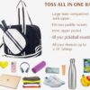 Pickleball Sports Tote Bag with Racket Holder, Neoprene, Adjustable Shoulder Strap