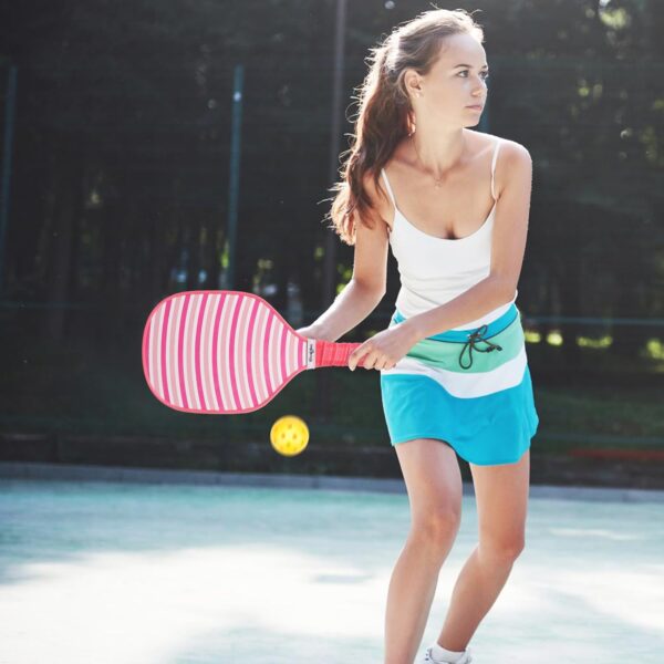 Wood Pickle Paddles Set of 4 with 4-40 Holes Pickleball Balls and Carry Bag, Wood Pickle Rackets Gifts for Adults, Kids and Beginners with Comfort Grip NE1