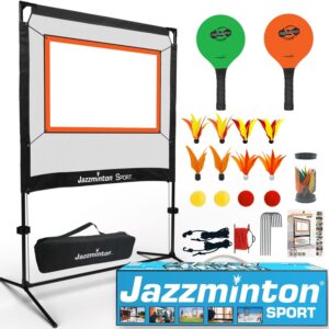 Jazzminton-Sport – The Original - Indoor & Outdoor, No Boundaries - Similar to Pickleball, Badminton and Tennis with A Whole New Spin On It - Fun Games for Kids & Adults
