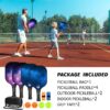 LEEKEY Pickleball Paddles Set of 2 - USAPA Approved Fiberglass Pickleball Racket, Racquet Made of Polypropylene Honeycomb Core,Lightweight Design Pickleball Paddles for Men Women Beginners