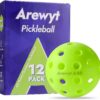Pickleball Balls, 6 Pack & 12 Pack | 40 Holes, High Visibility & Bounce, Durable for All Paddles & Skill Levels (Neon Green, Orange)