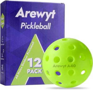 Pickleball Balls, 6 Pack & 12 Pack | 40 Holes, High Visibility & Bounce, Durable for All Paddles & Skill Levels (Neon Green, Orange)