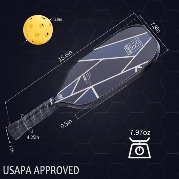 YC DGYCASI Pickleball Paddles Set of 2, USAPA Approved Carbon Fiber Surface Pickleball Set, Lightweight Pickle Ball Rackets 2 Pack, 2 Outdoor Pickleball, 2 Indoor Pickleball, 1 Pickleball Bag